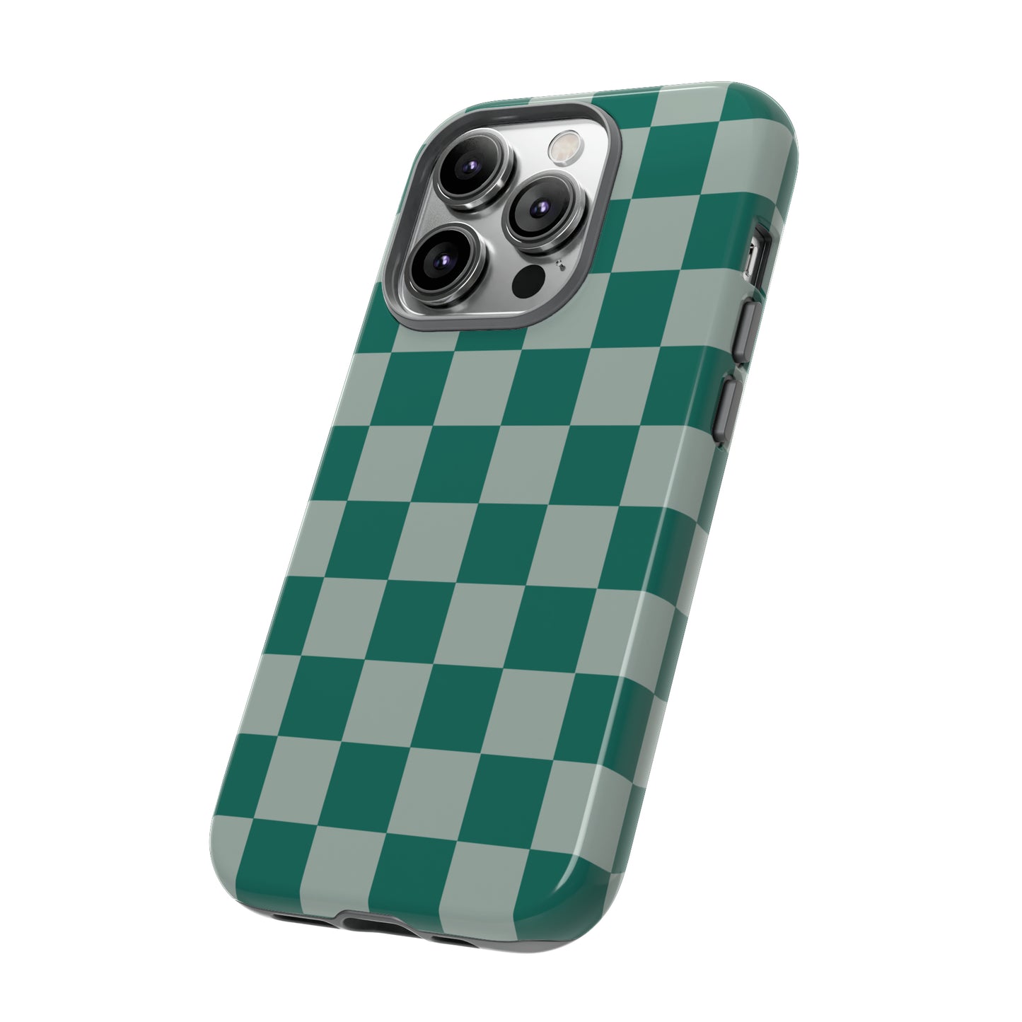 Green on Green Checkerboard | Tough Phone Case