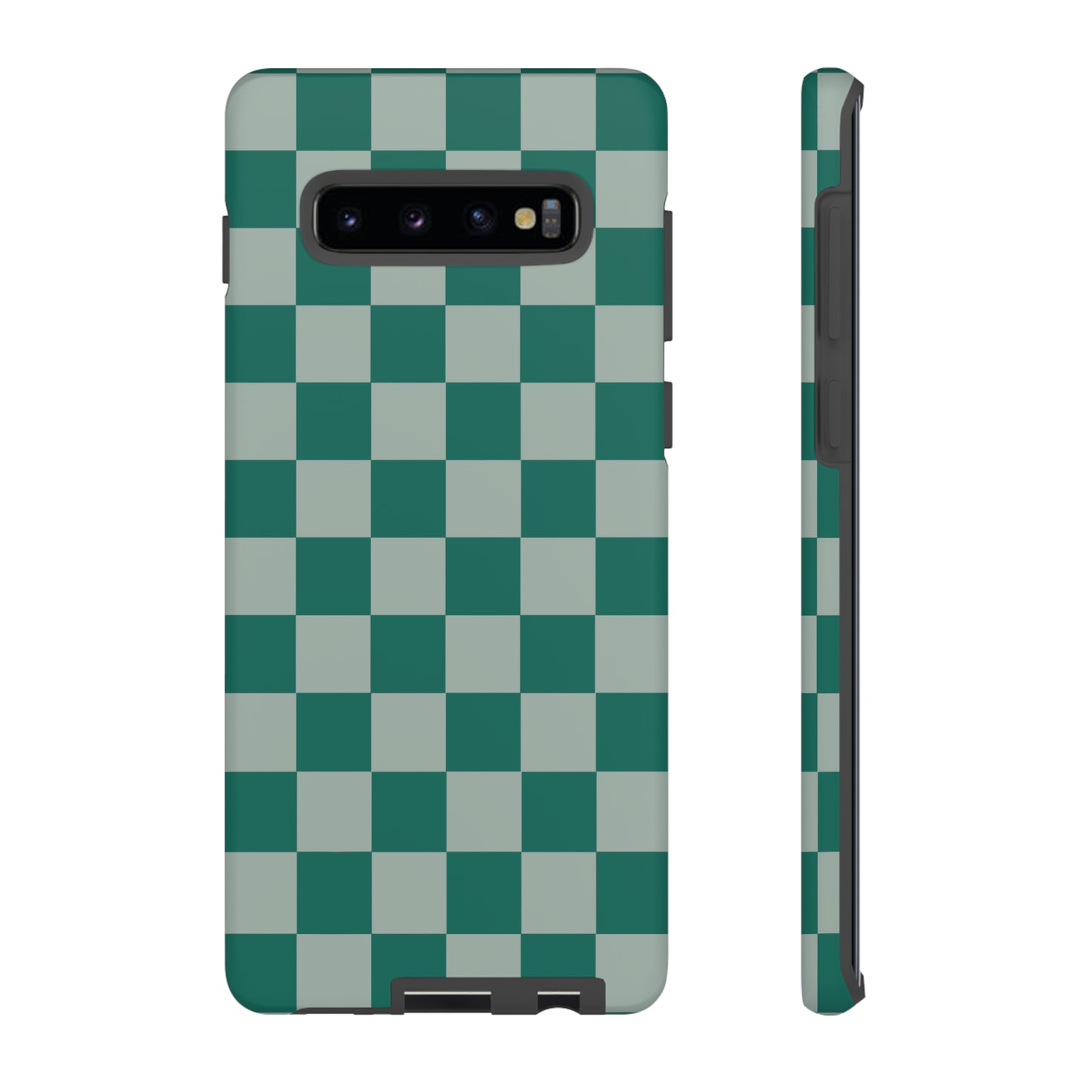 Green on Green Checkerboard | Tough Phone Case