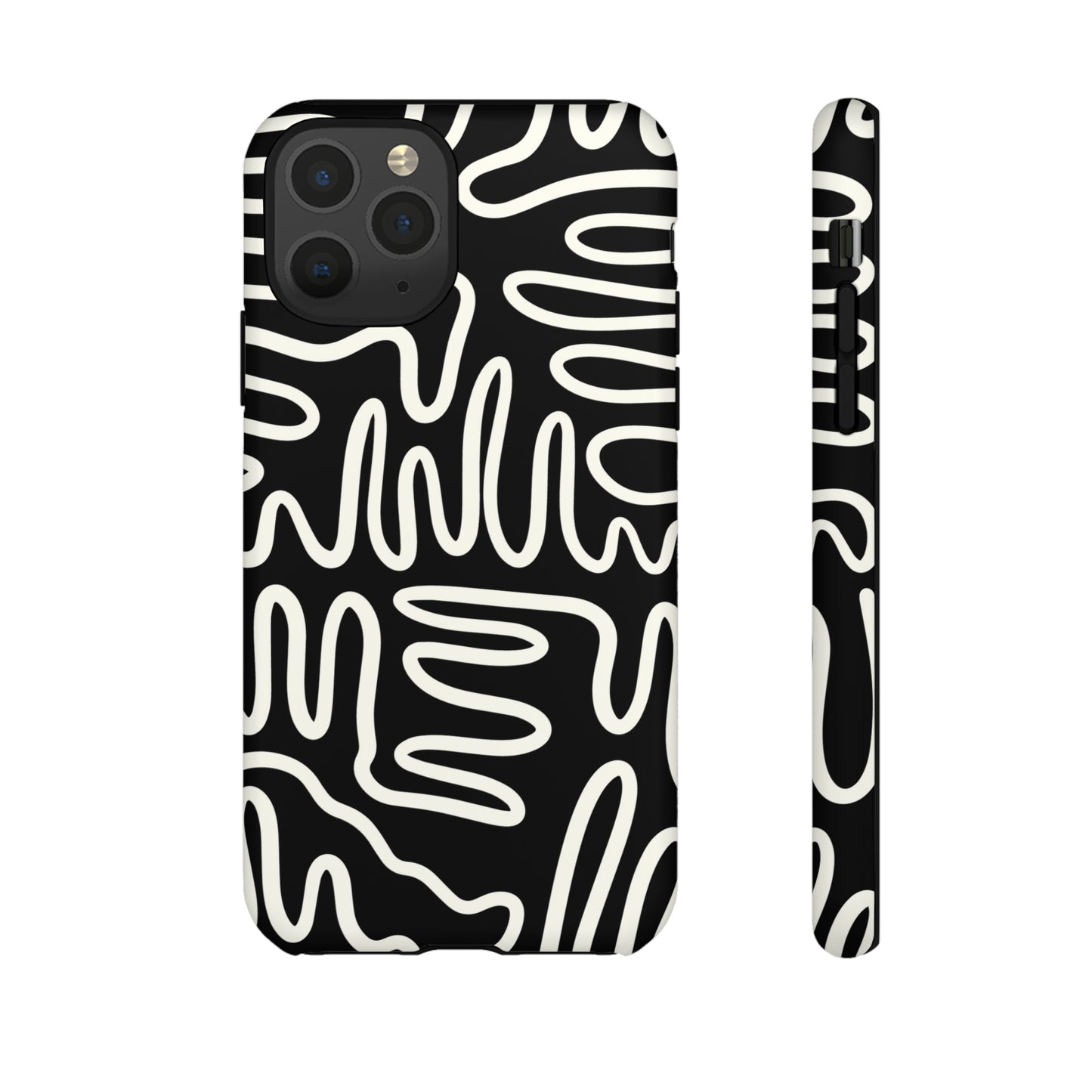 White and Black Squigles | Tough Phone Case