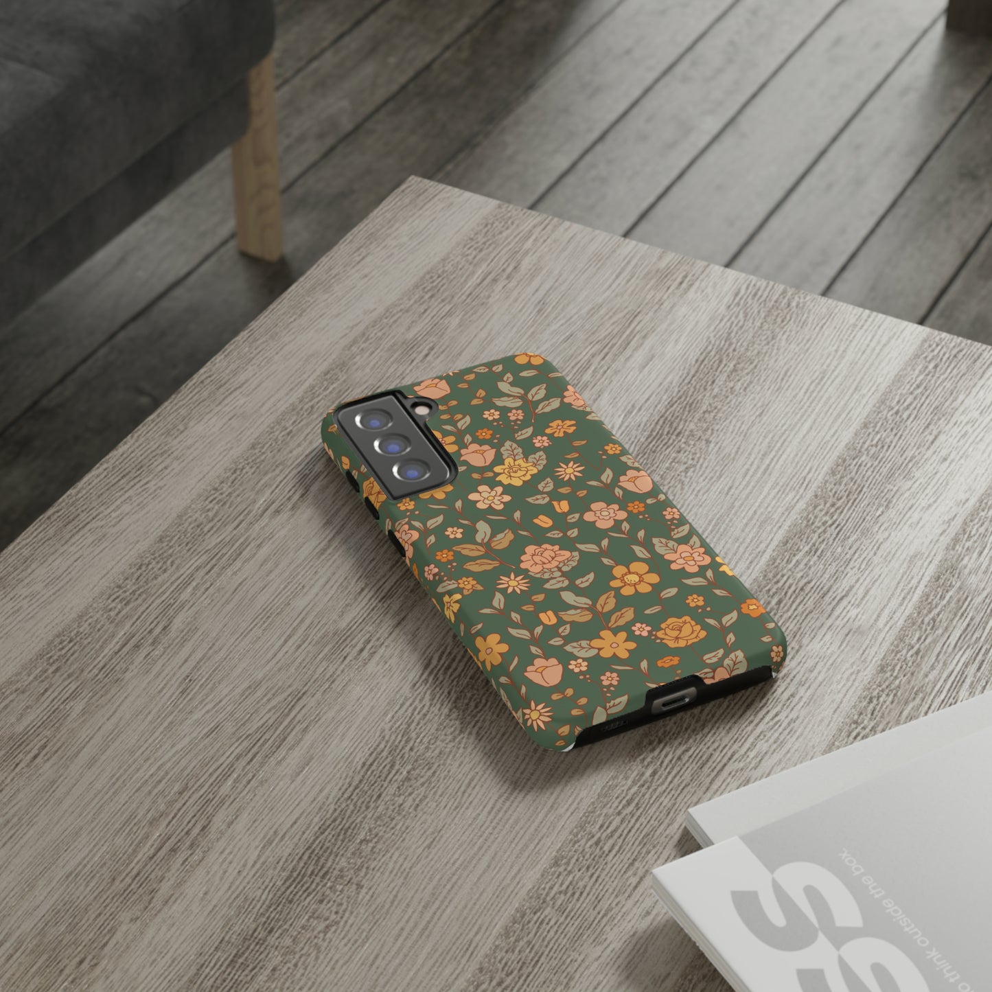 Green Old Fashioned Flowers | Tough Phone Case