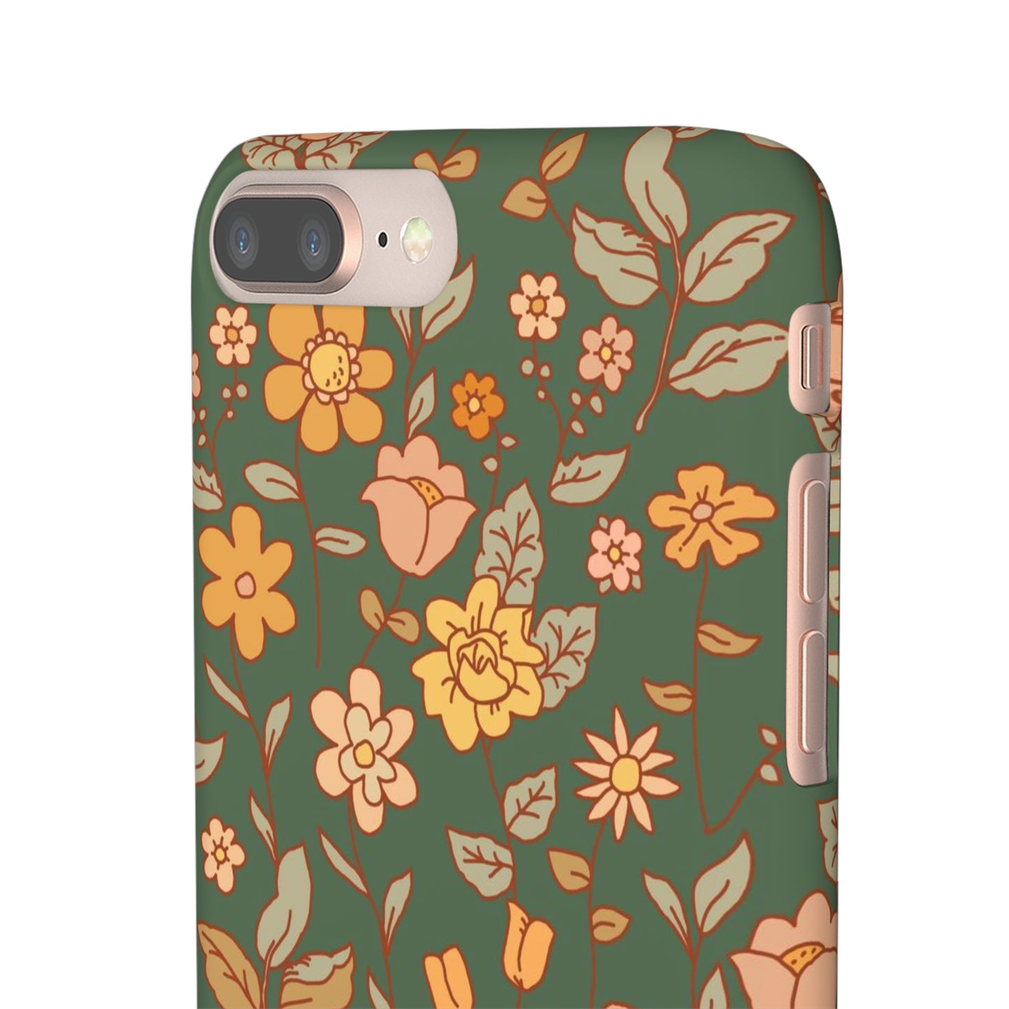 Green Old Fashioned Flowers / Snap Cases