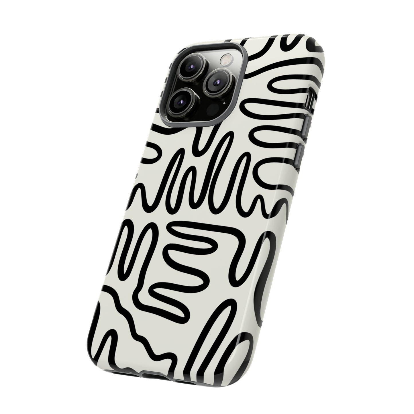 Black and White Squigles | Tough Phone Case