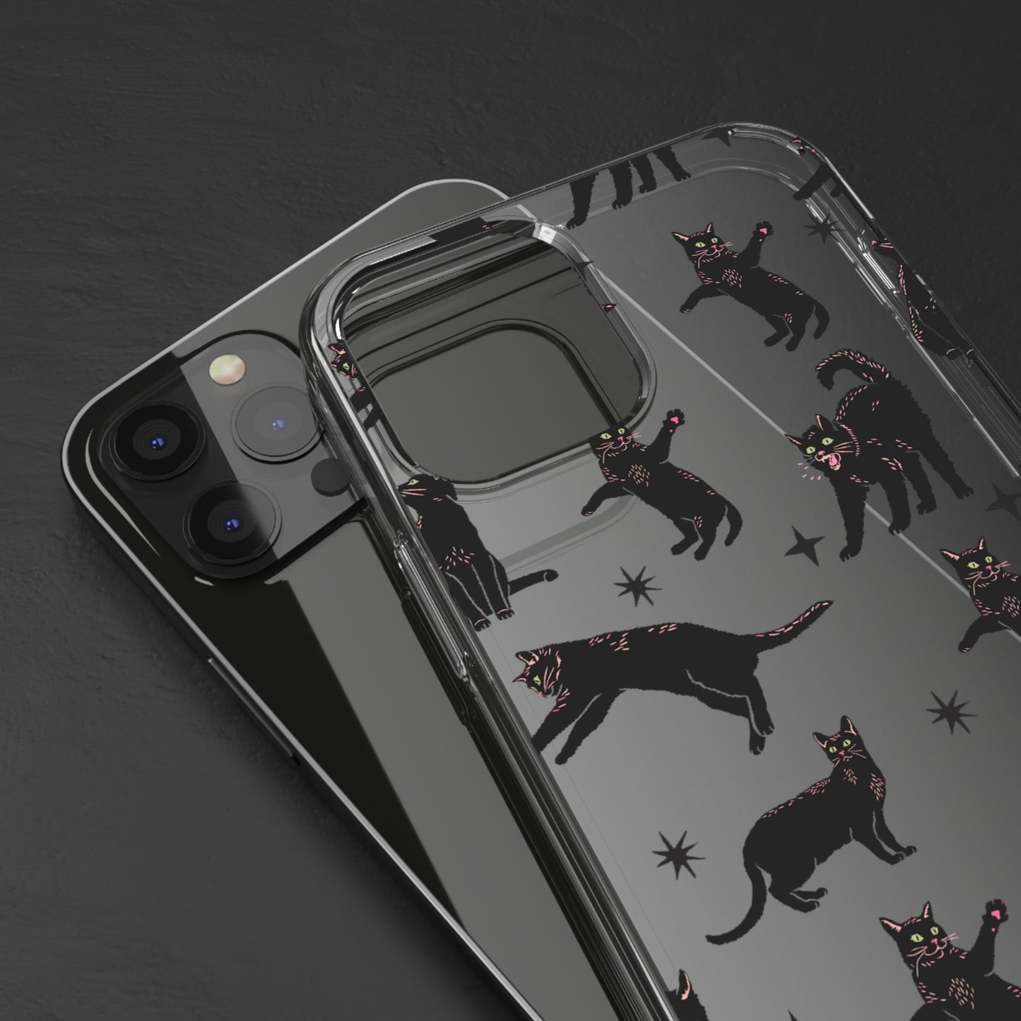 Black Cat Lover Clear Phone Case