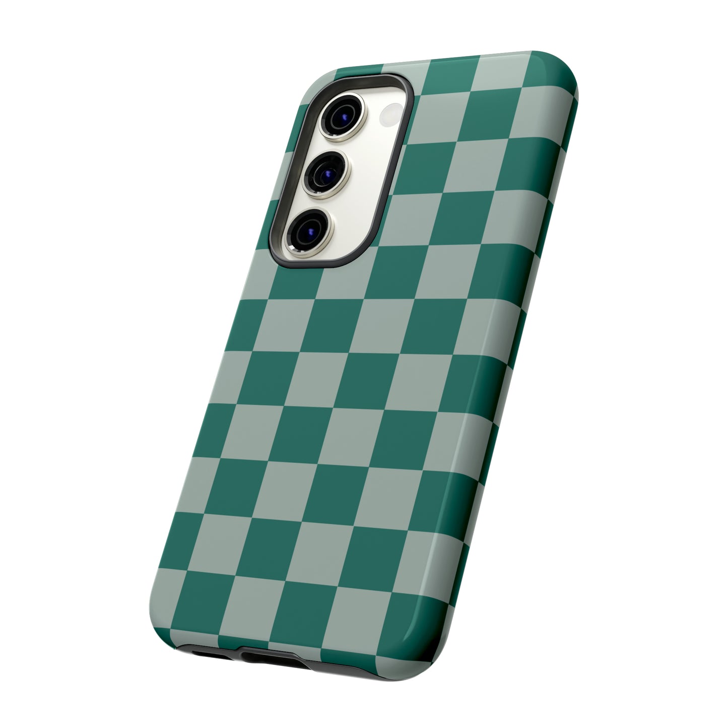 Green on Green Checkerboard | Tough Phone Case