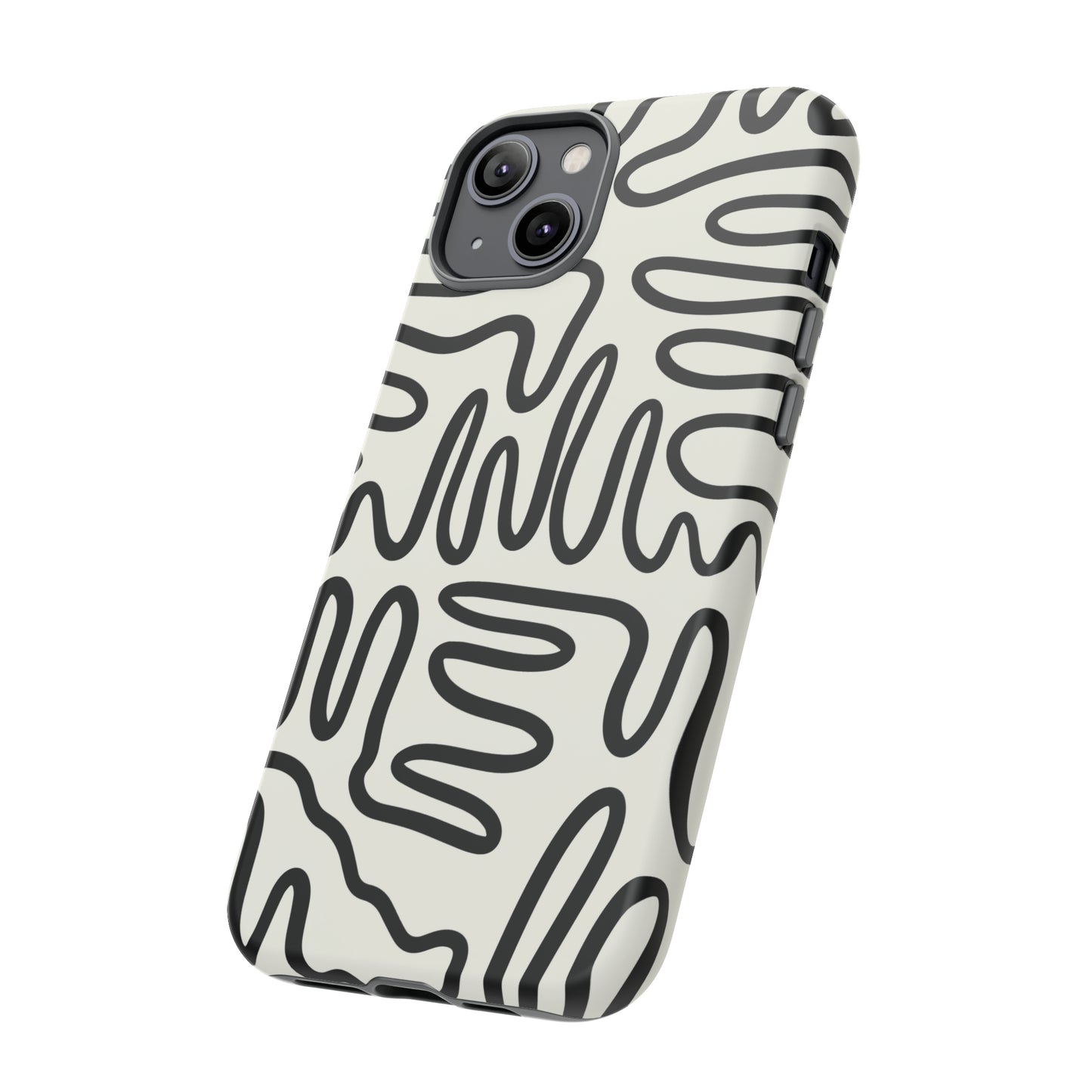 Black and White Squigles | Tough Phone Case