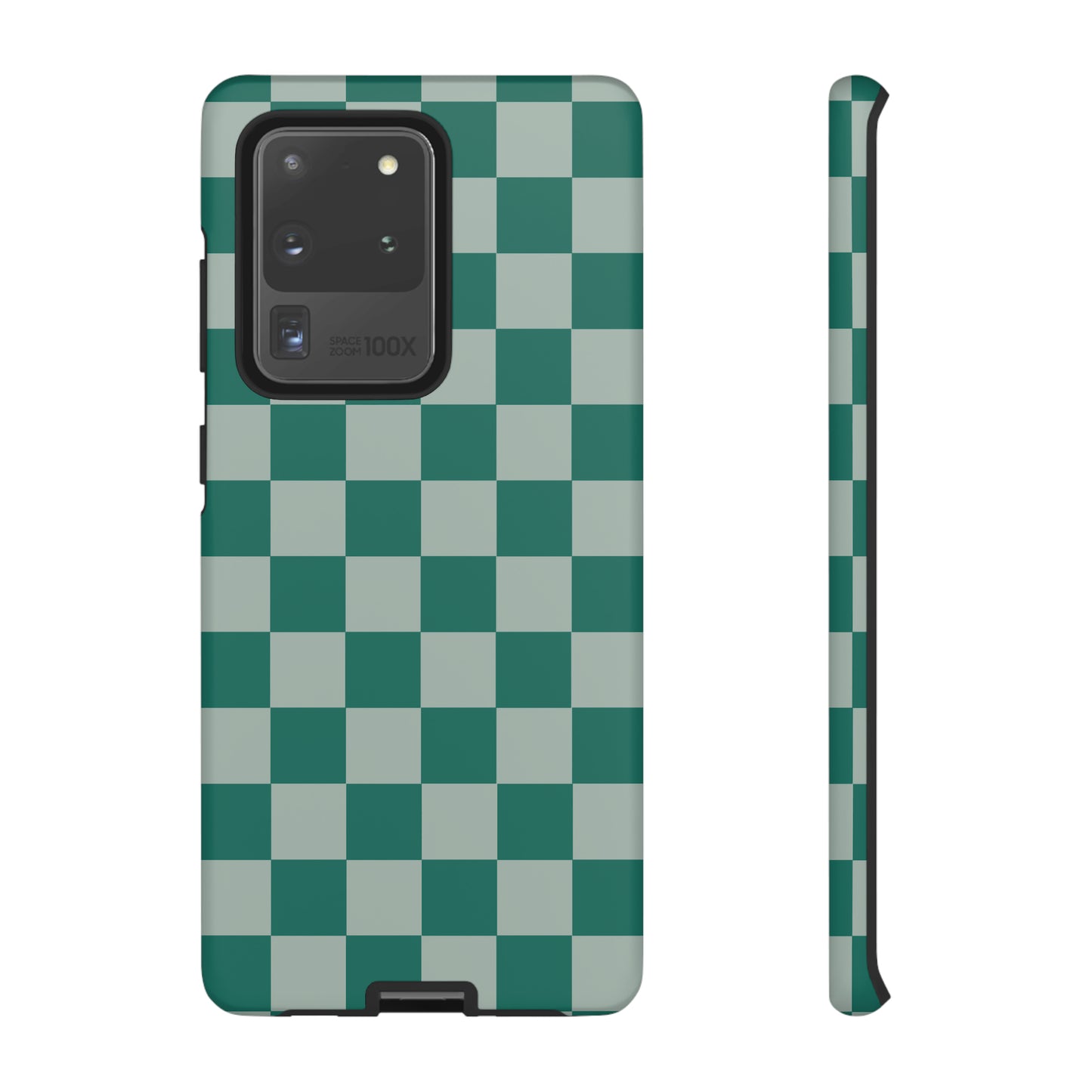 Green on Green Checkerboard | Tough Phone Case