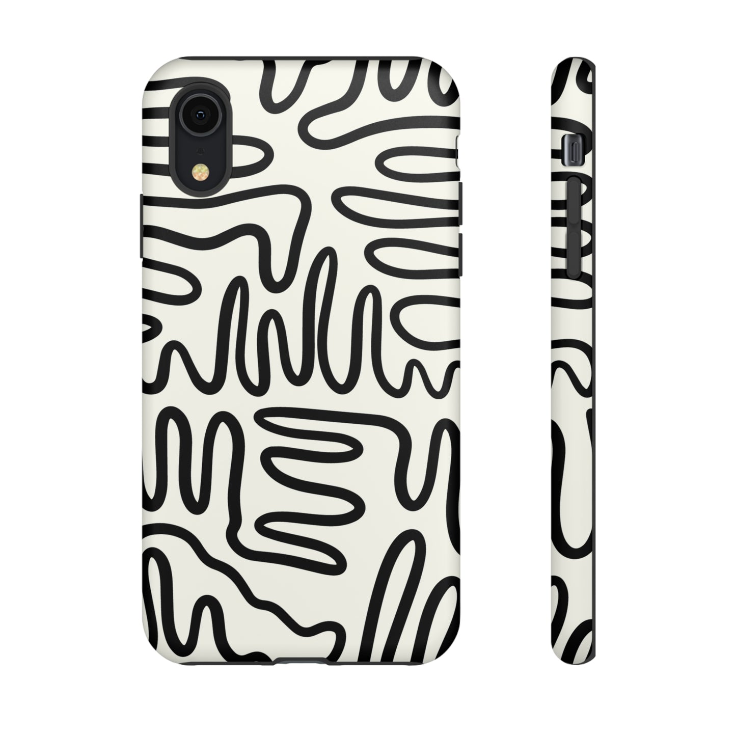 Black and White Squigles | Tough Phone Case