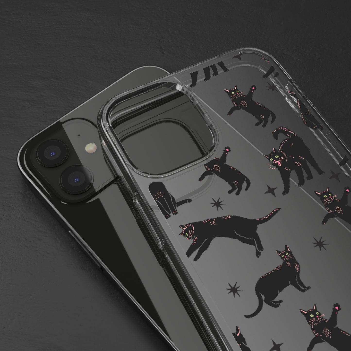 Black Cat Lover Clear Phone Case