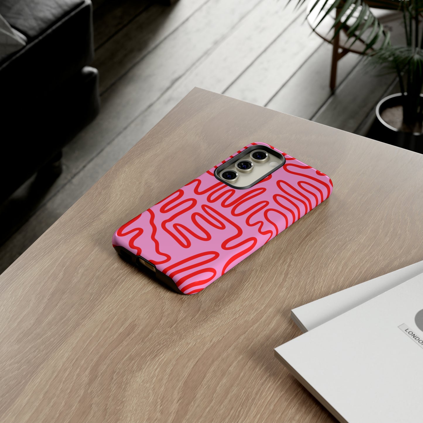 Red and Pink Squigles | Tough Phone Case