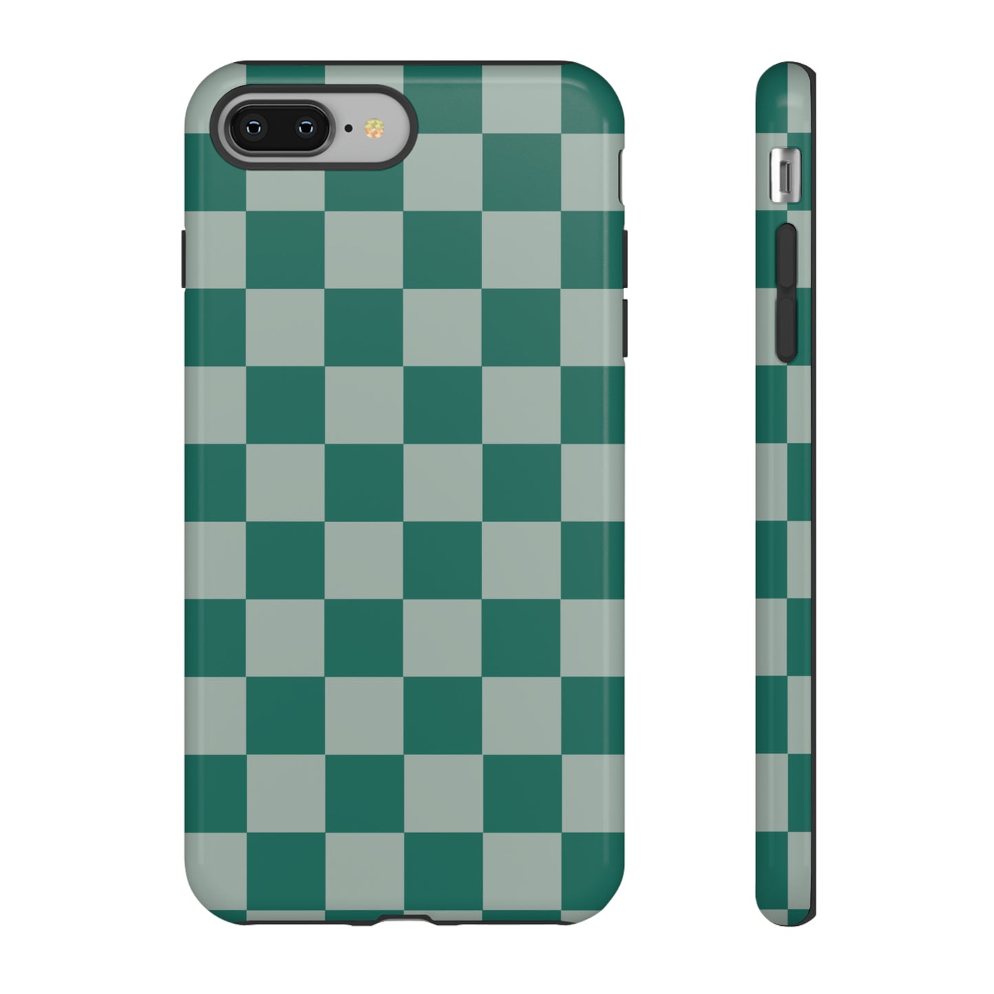 Green on Green Checkerboard | Tough Phone Case