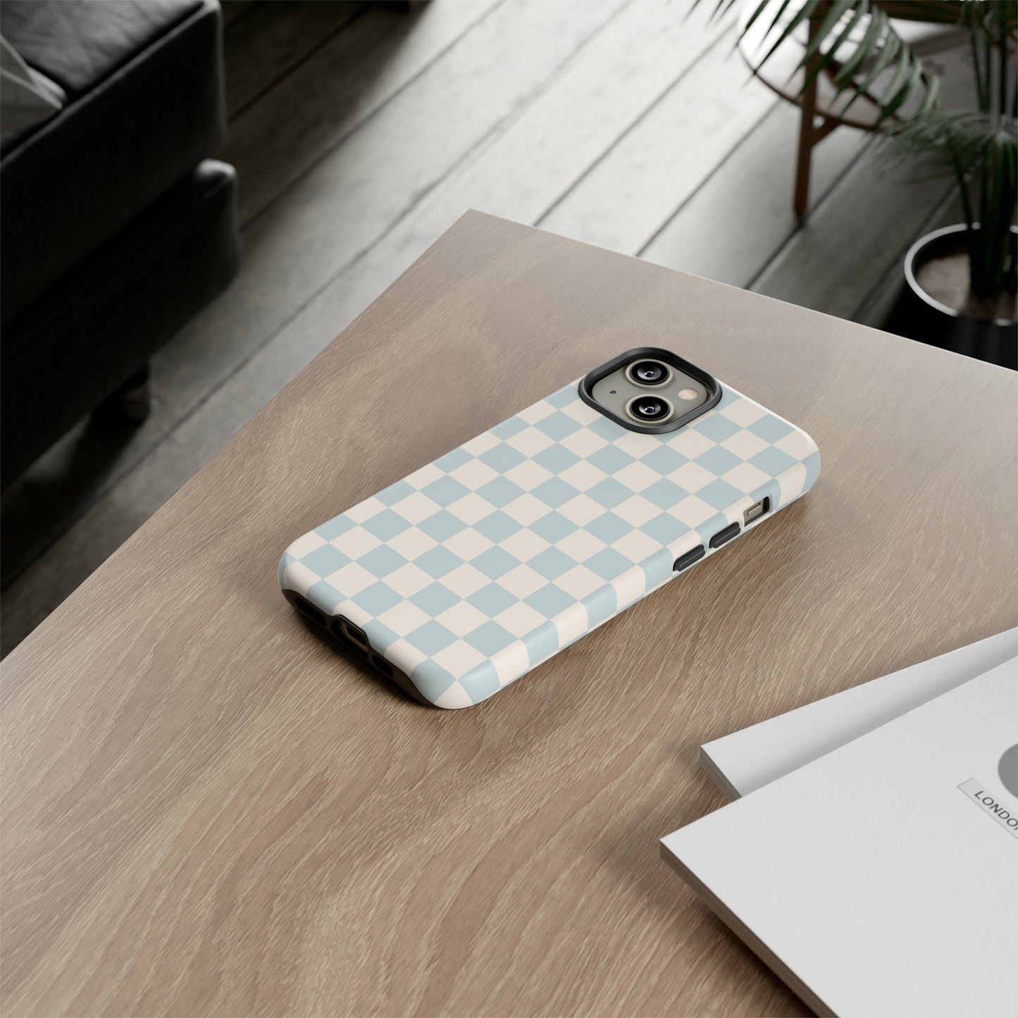 Light Blue Checkers | Tough Phone Case