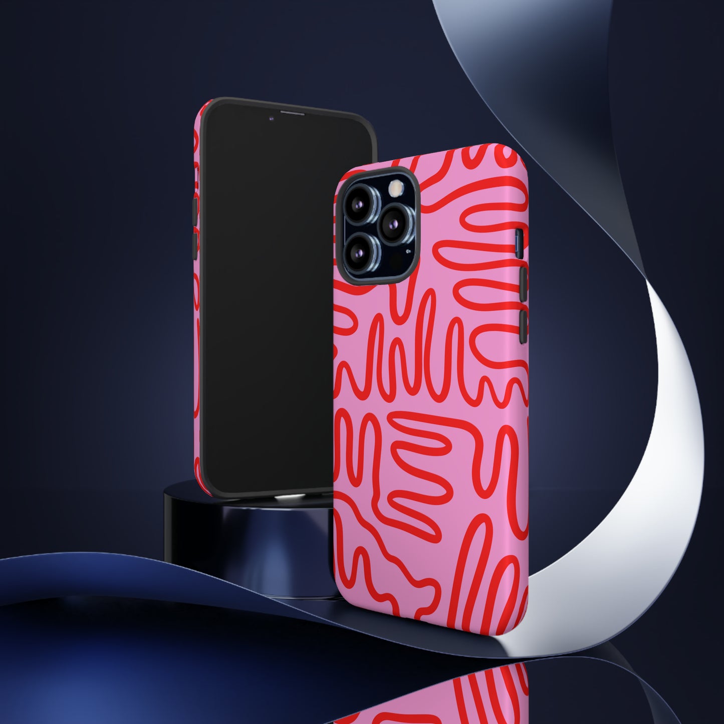 Red and Pink Squigles | Tough Phone Case