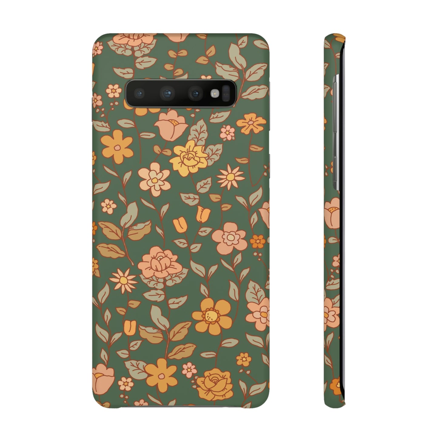 Green Old Fashioned Flowers / Snap Cases