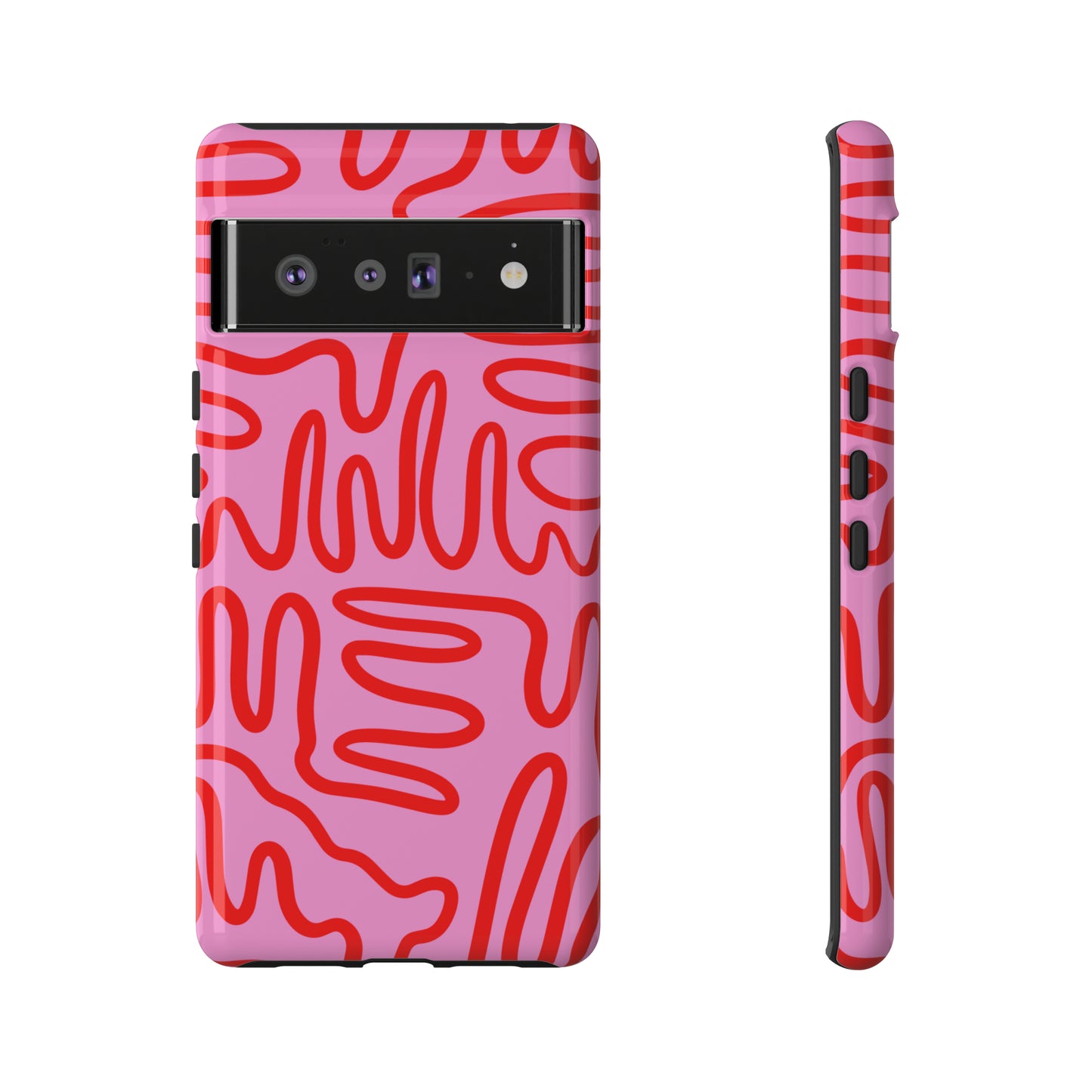 Red and Pink Squigles | Tough Phone Case