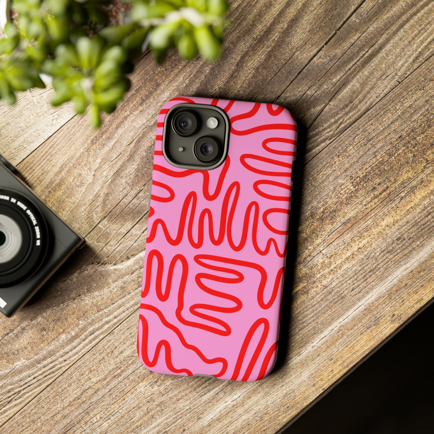 Red and Pink Squigles | Tough Phone Case