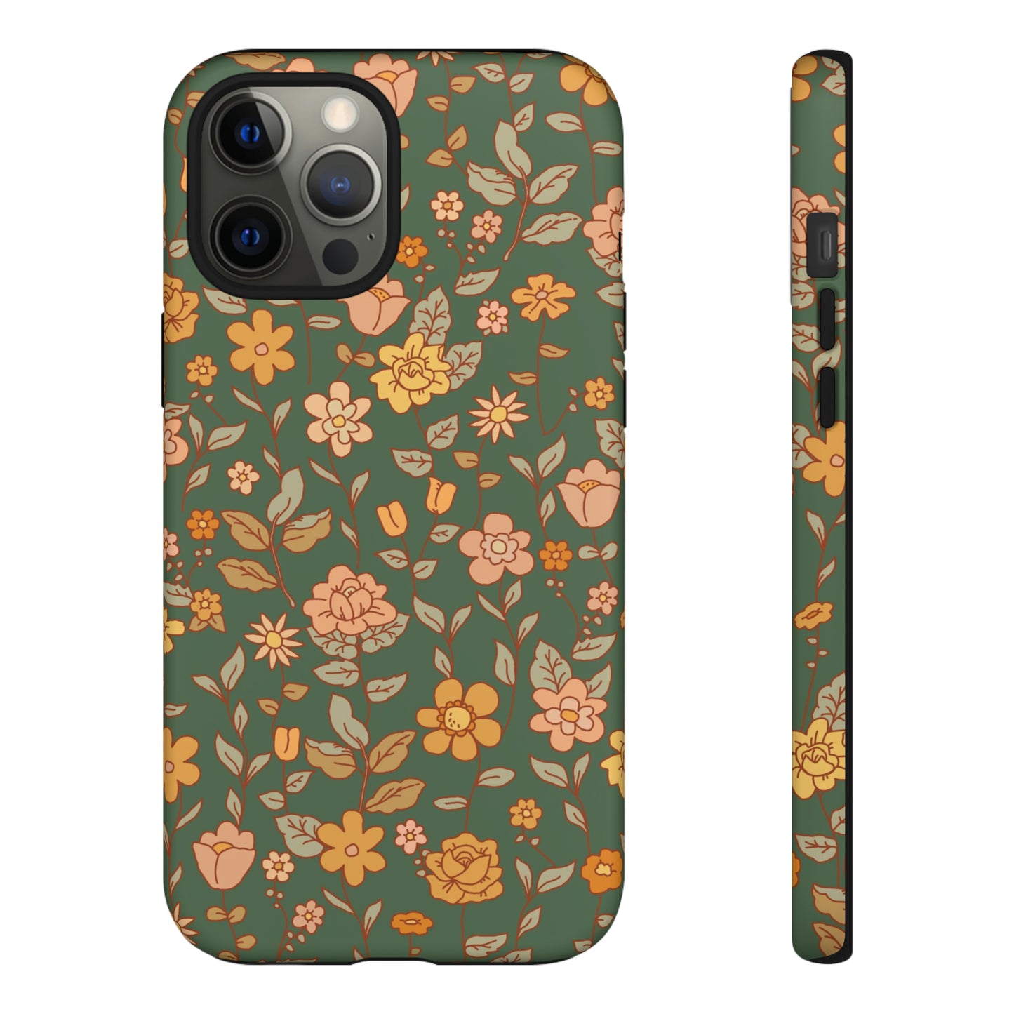 Green Old Fashioned Flowers | Tough Phone Case