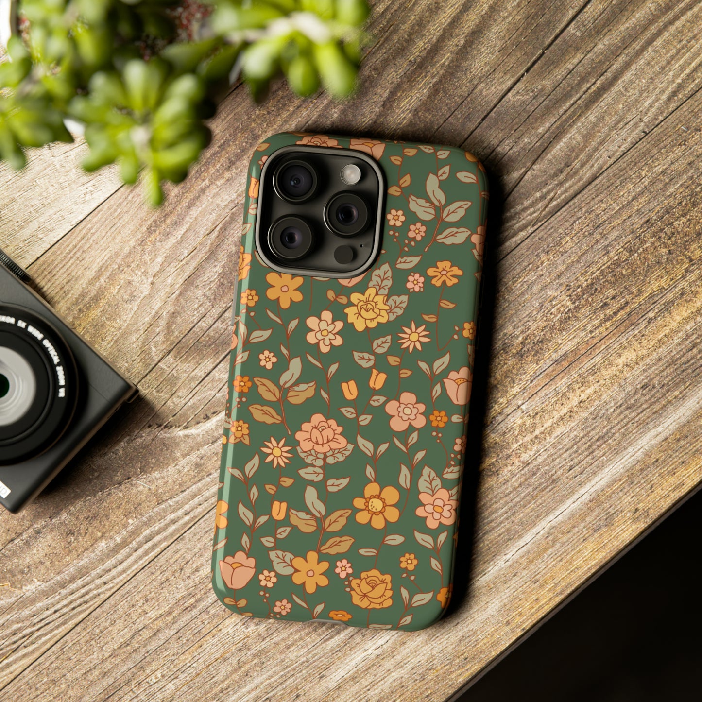 Green Old Fashioned Flowers | Tough Phone Case