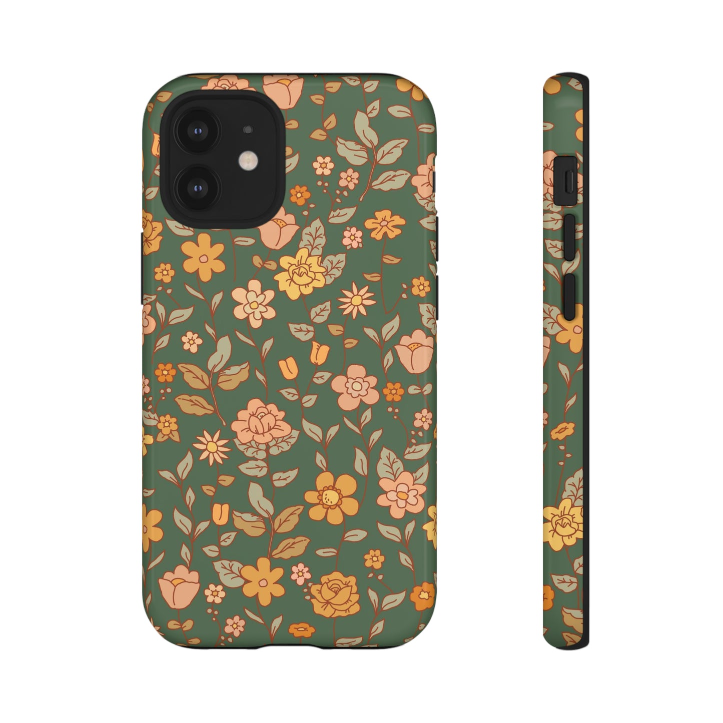 Green Old Fashioned Flowers | Tough Phone Case