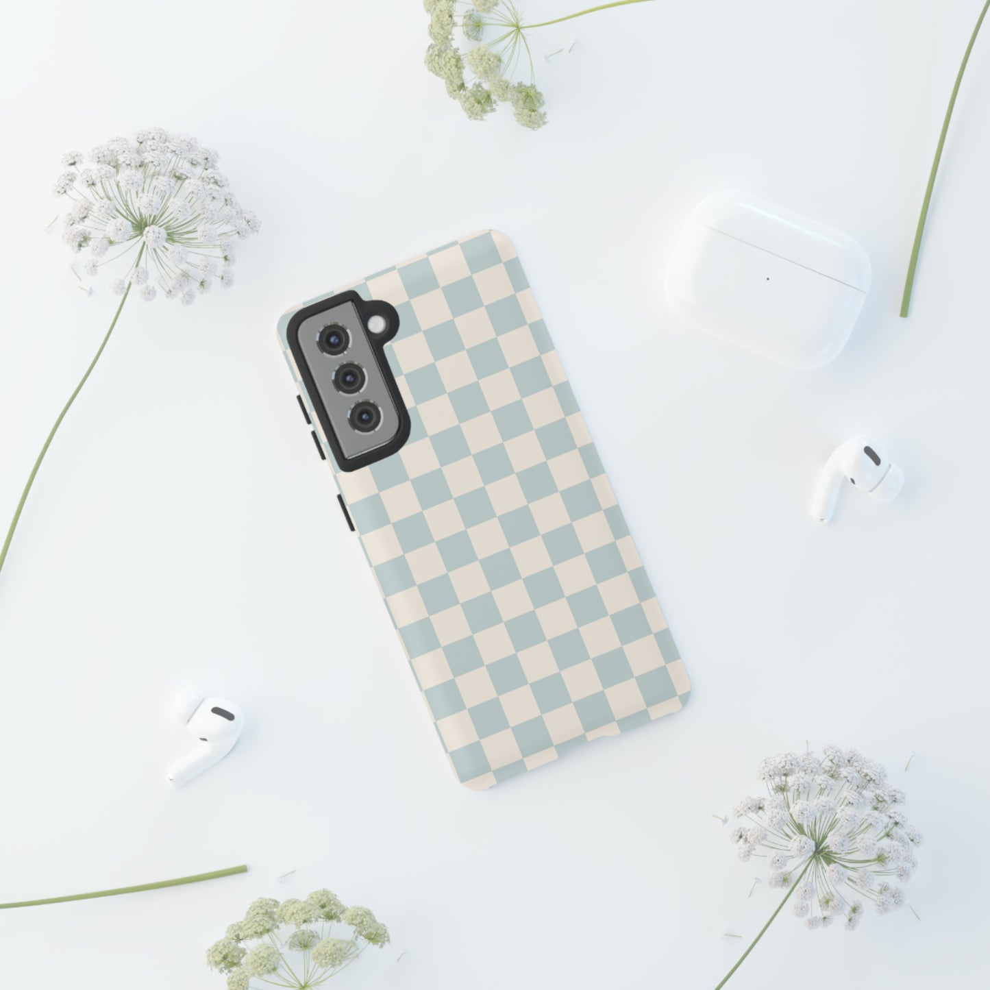 Light Blue Checkers | Tough Phone Case