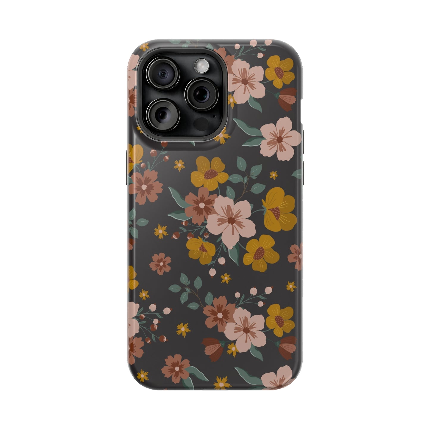 Black Faded Flowers | MagSafe Phone Cases