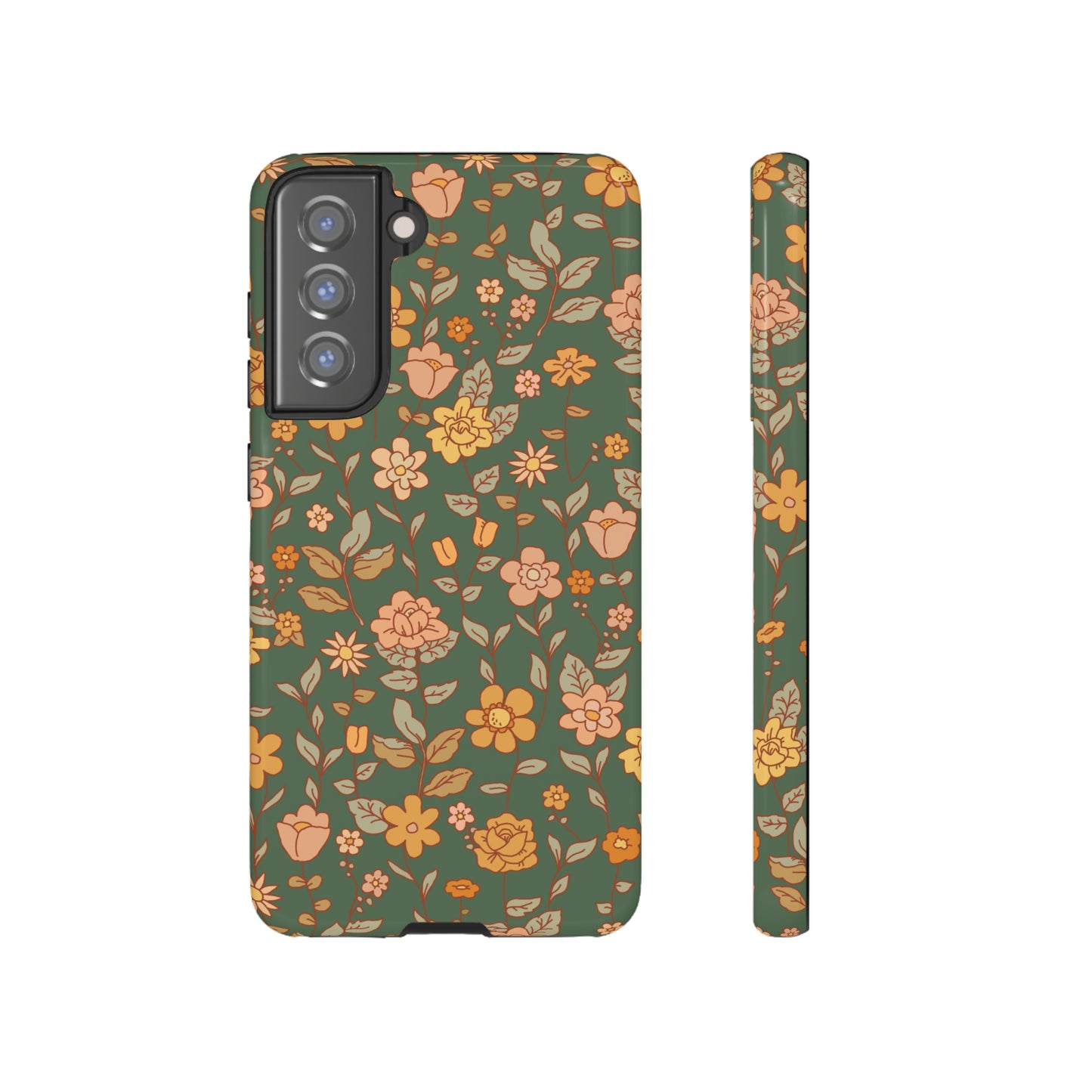 Green Old Fashioned Flowers | Tough Phone Case