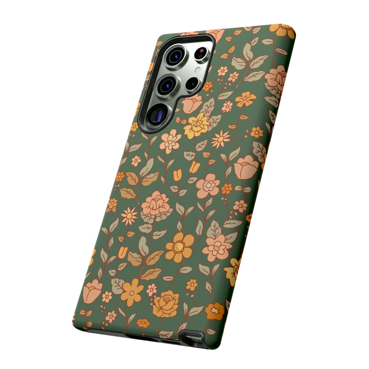 Green Old Fashioned Flowers | Tough Phone Case