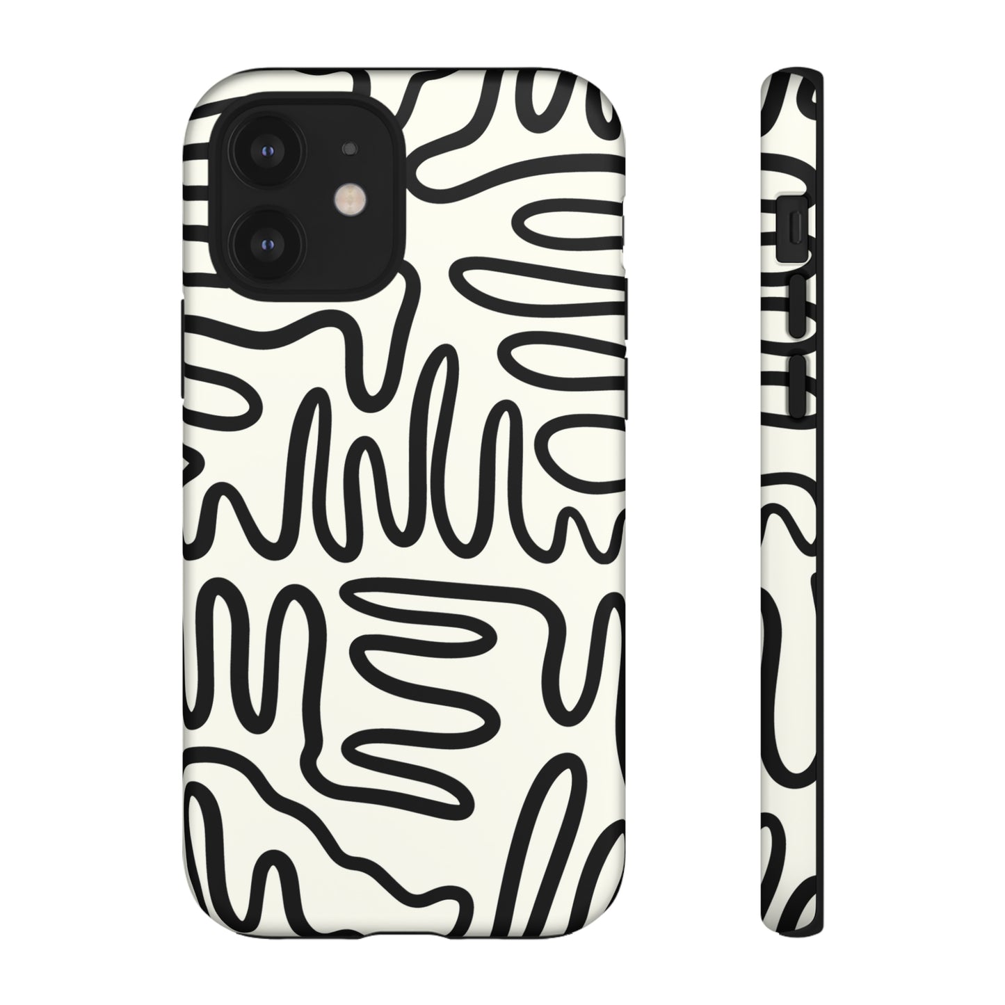 Black and White Squigles | Tough Phone Case