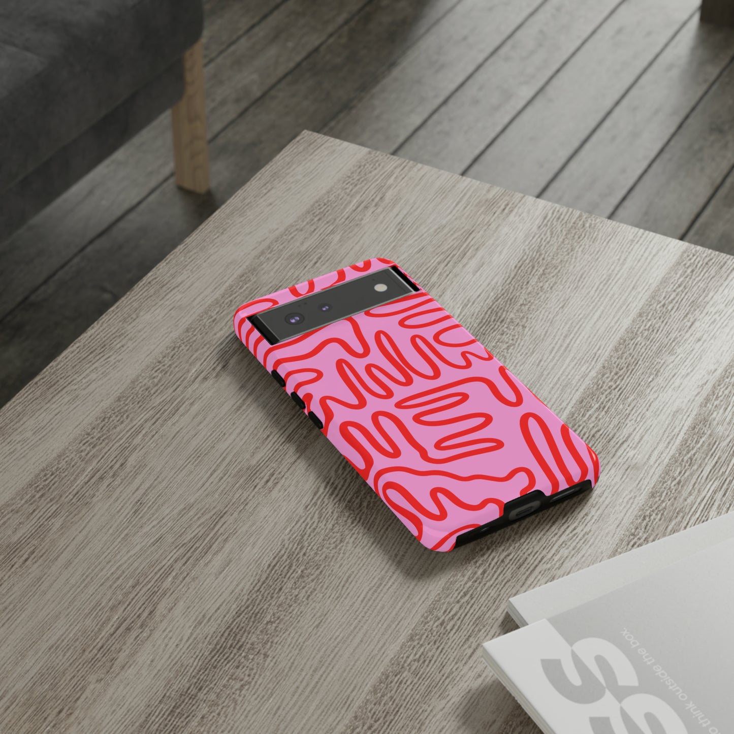 Red and Pink Squigles | Tough Phone Case