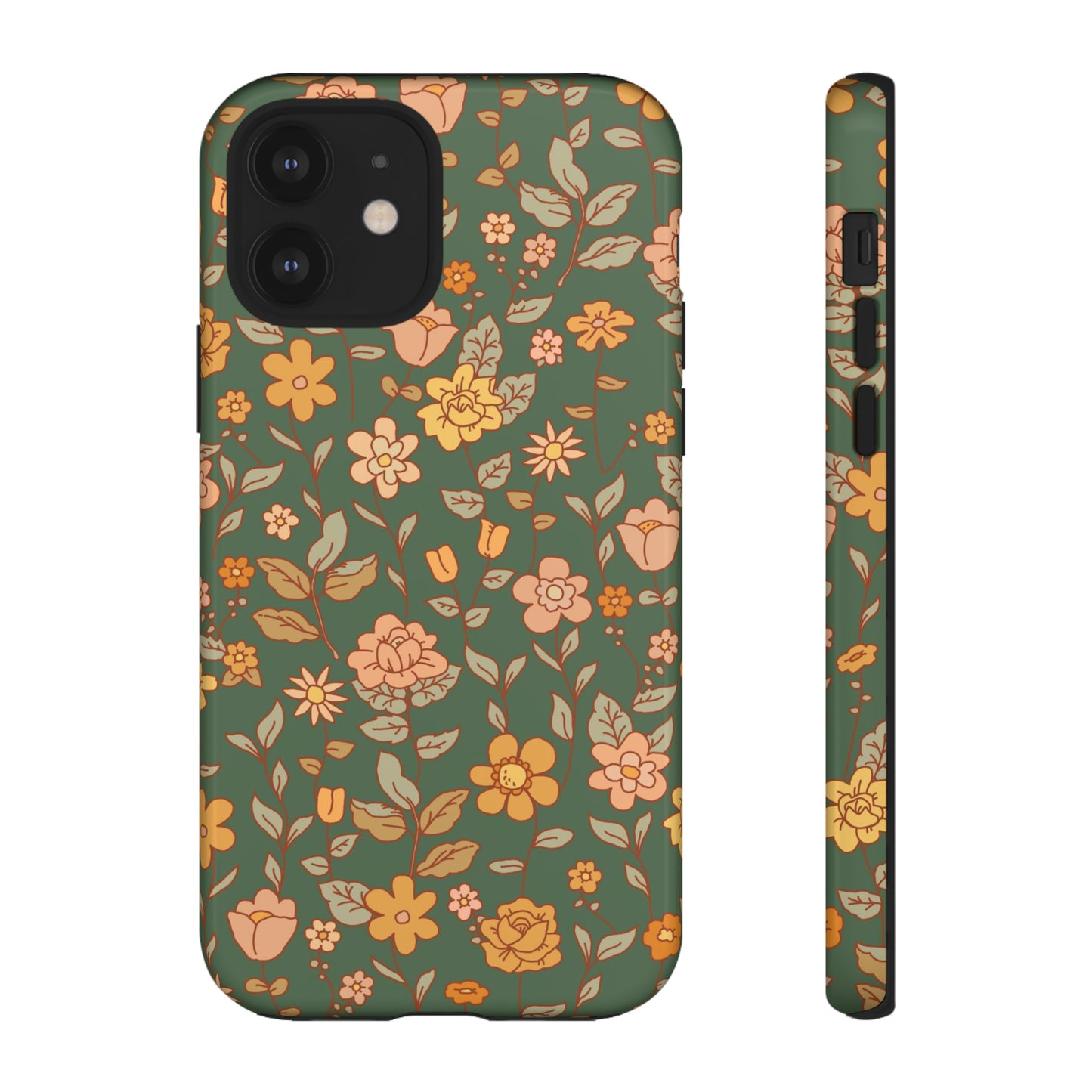 Green Old Fashioned Flowers | Tough Phone Case