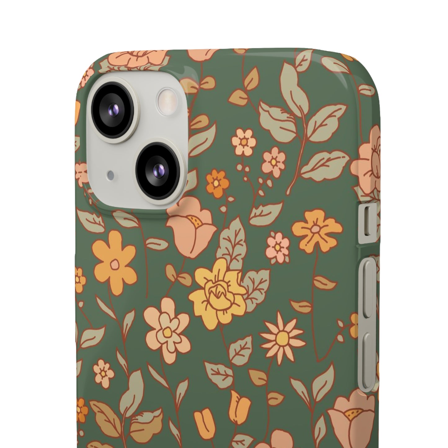 Green Old Fashioned Flowers / Snap Cases