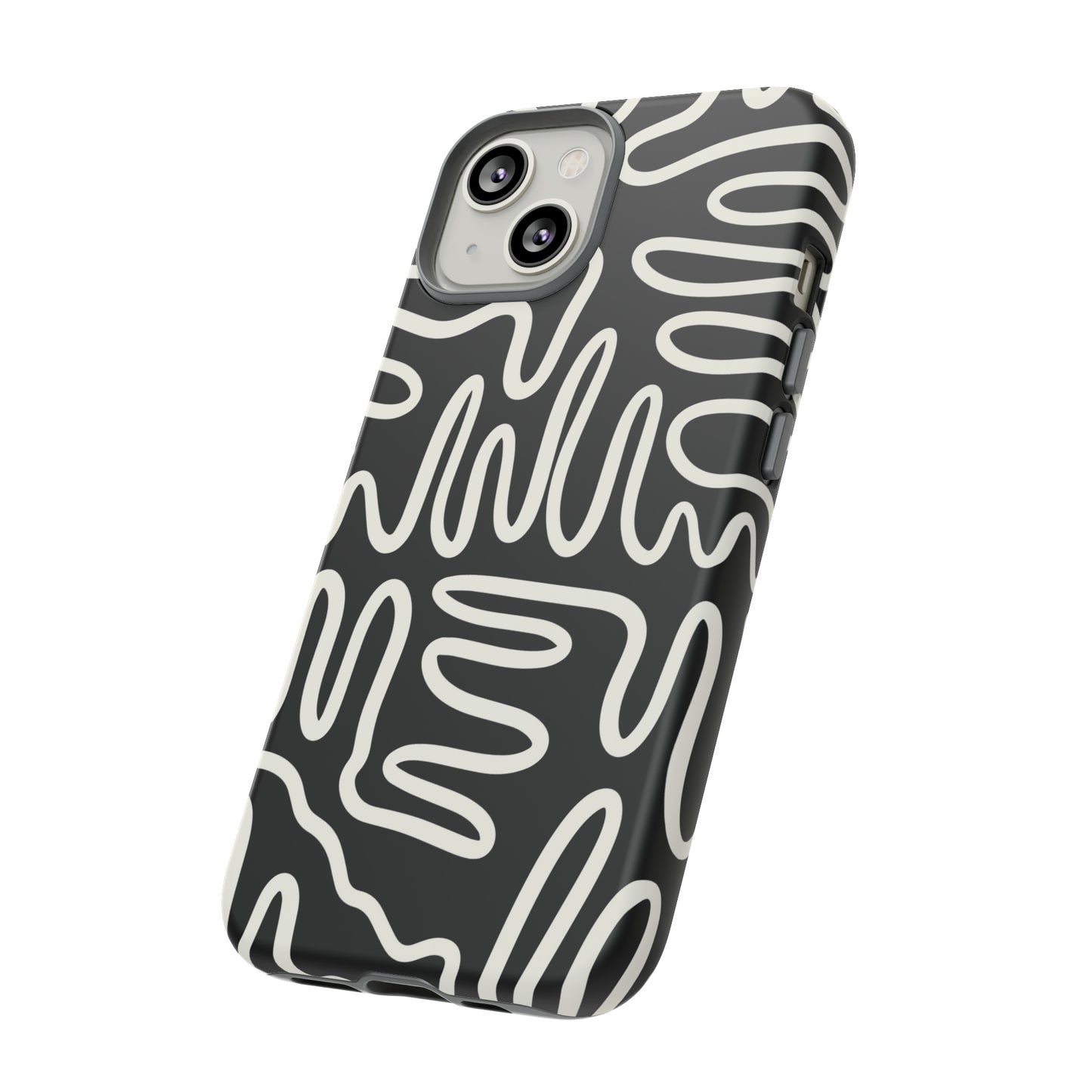 White and Black Squigles | Tough Phone Case