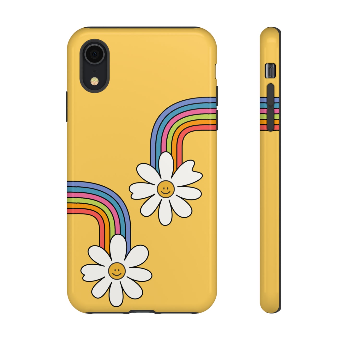 Groovy Rainbow Smiley Faces Phone Case- Tough Cases