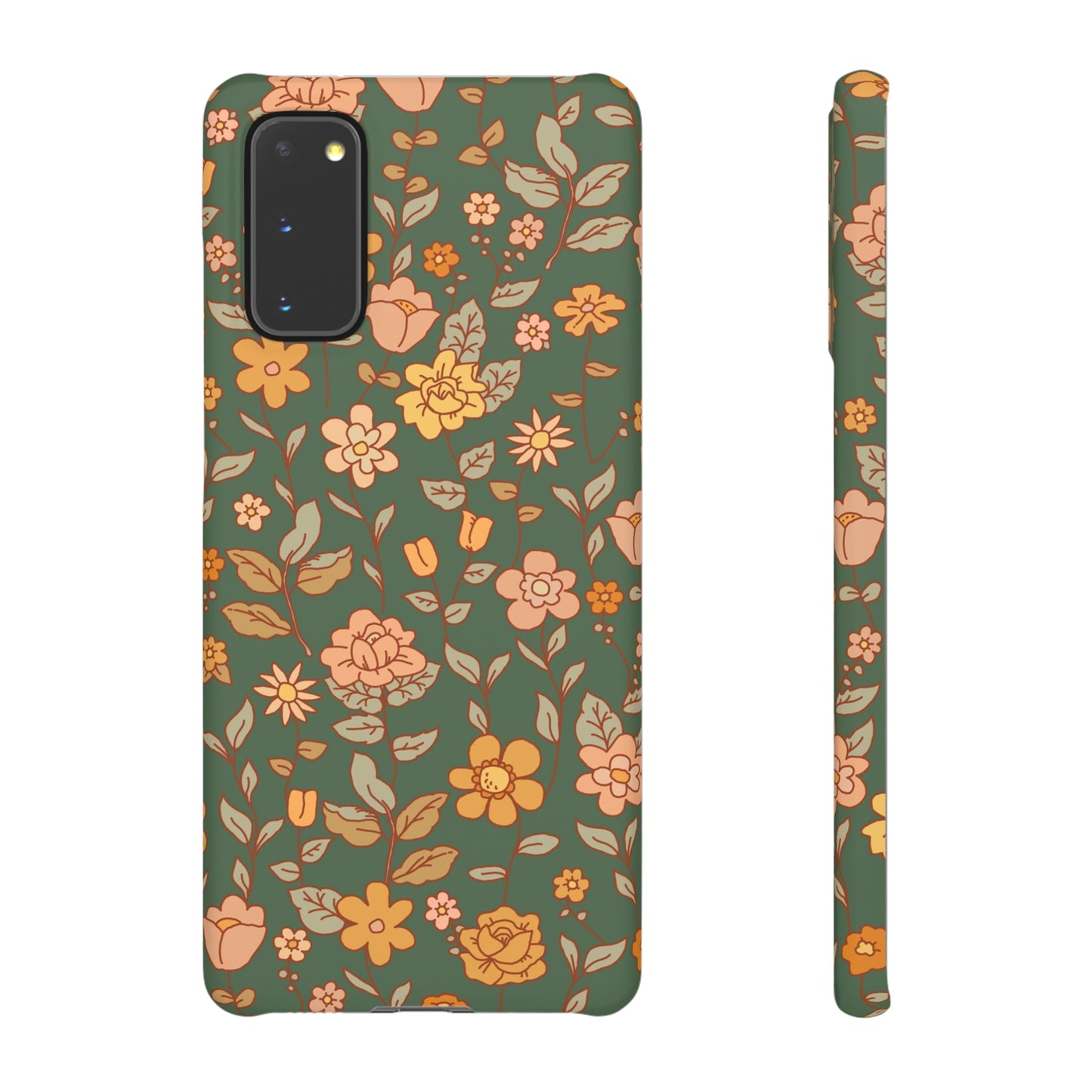 Green Old Fashioned Flowers / Snap Cases