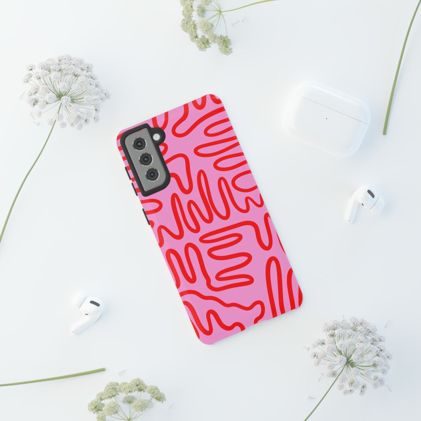 Red and Pink Squigles | Tough Phone Case