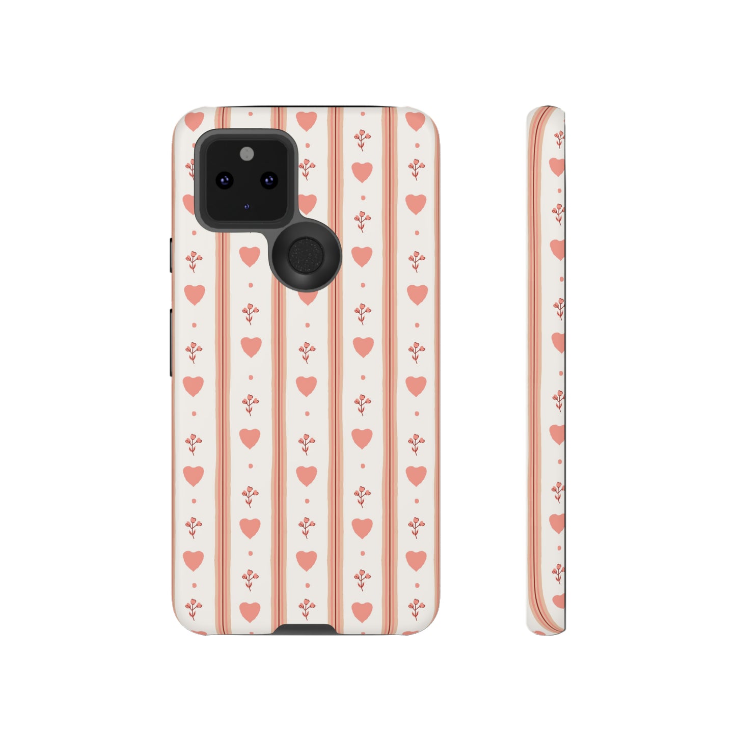 Light Pink Vintage Heart Pattern | Tough Phone Case