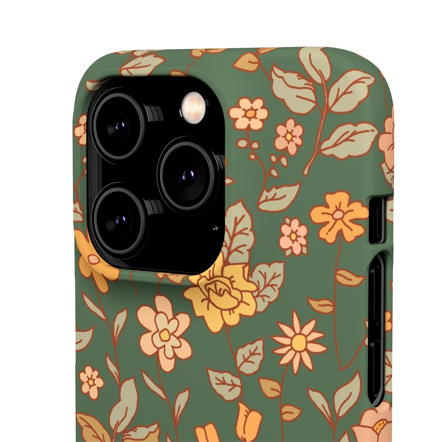 Green Old Fashioned Flowers / Snap Cases