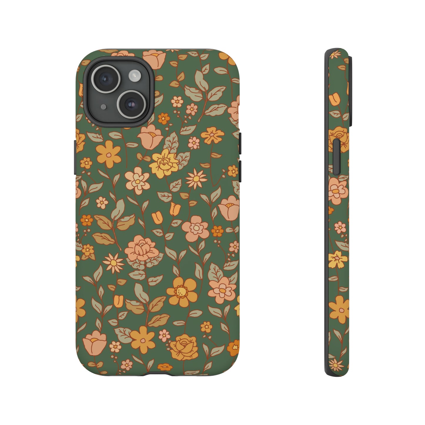 Green Old Fashioned Flowers | Tough Phone Case