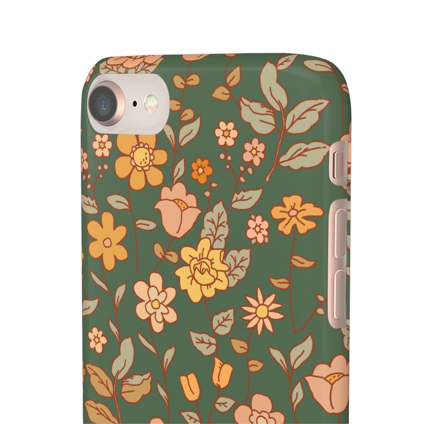 Green Old Fashioned Flowers / Snap Cases