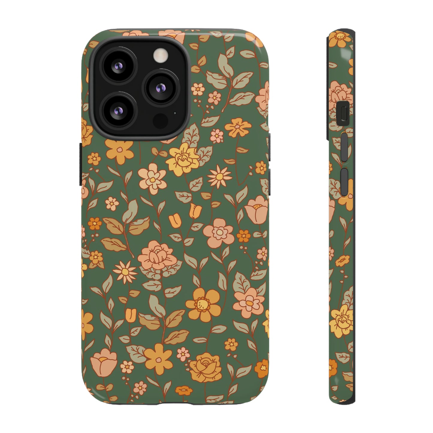 Green Old Fashioned Flowers | Tough Phone Case