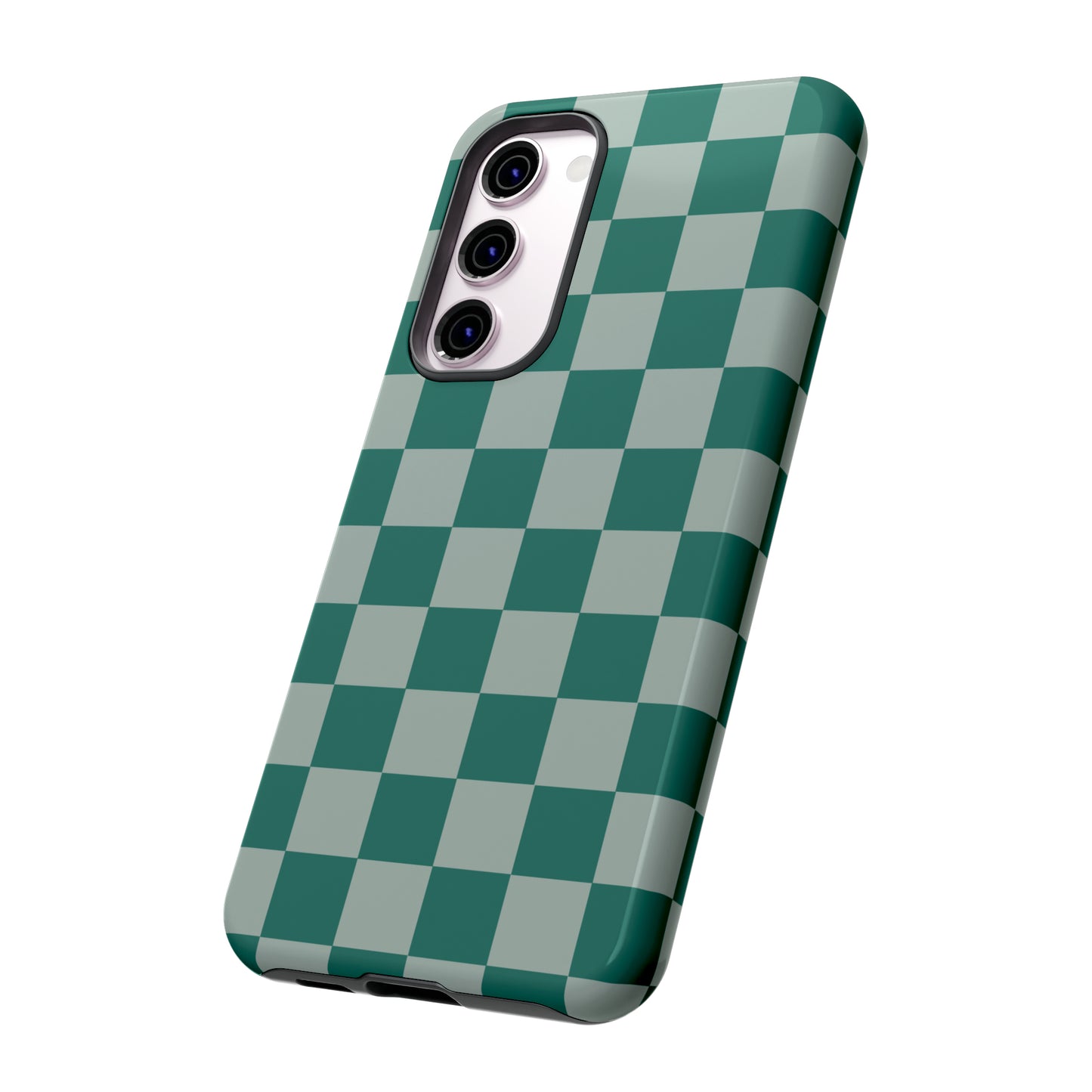 Green on Green Checkerboard | Tough Phone Case