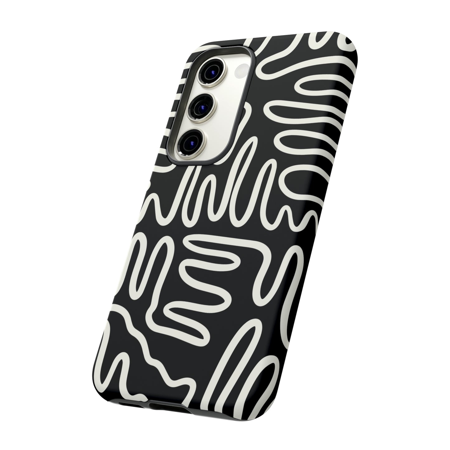 White and Black Squigles | Tough Phone Case