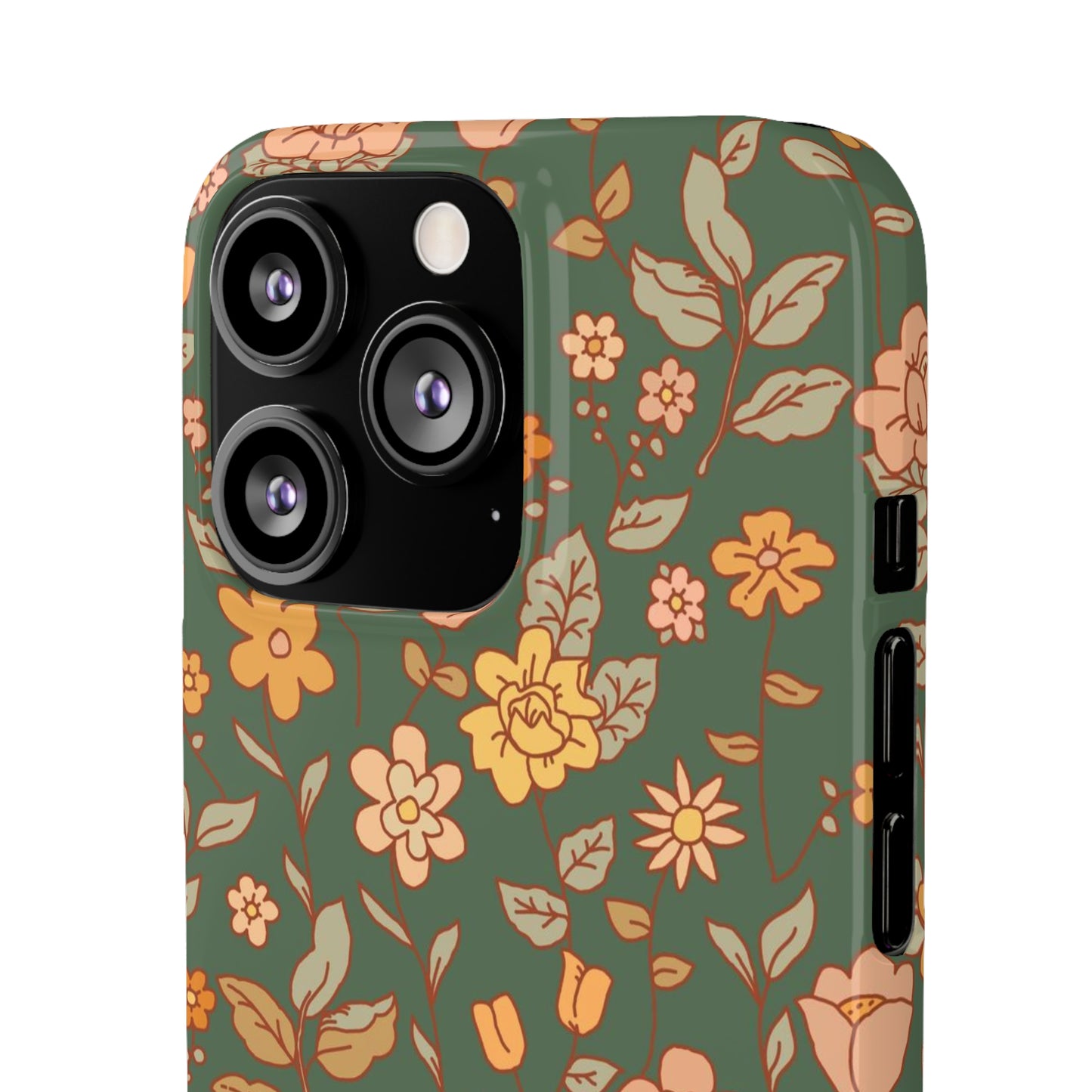 Green Old Fashioned Flowers / Snap Cases