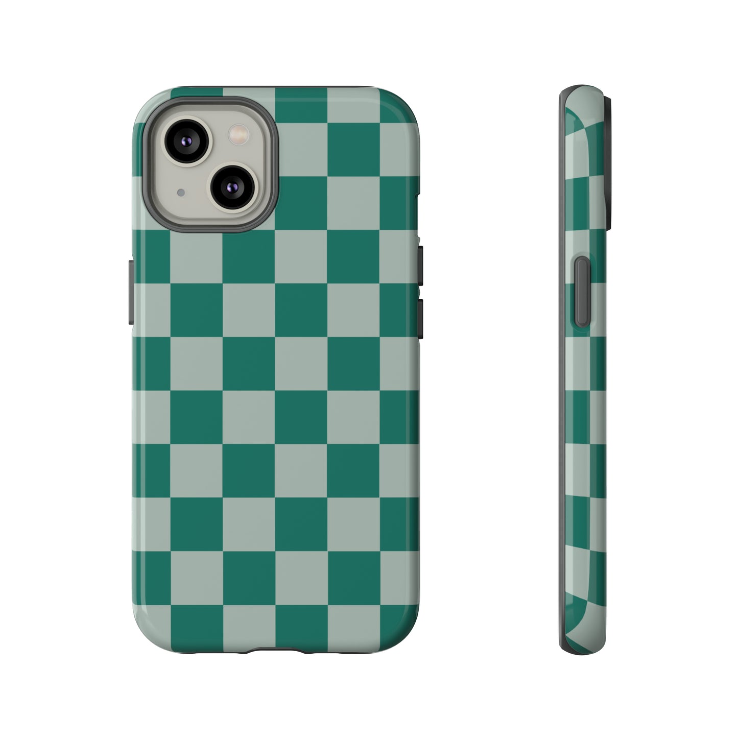 Green on Green Checkerboard | Tough Phone Case