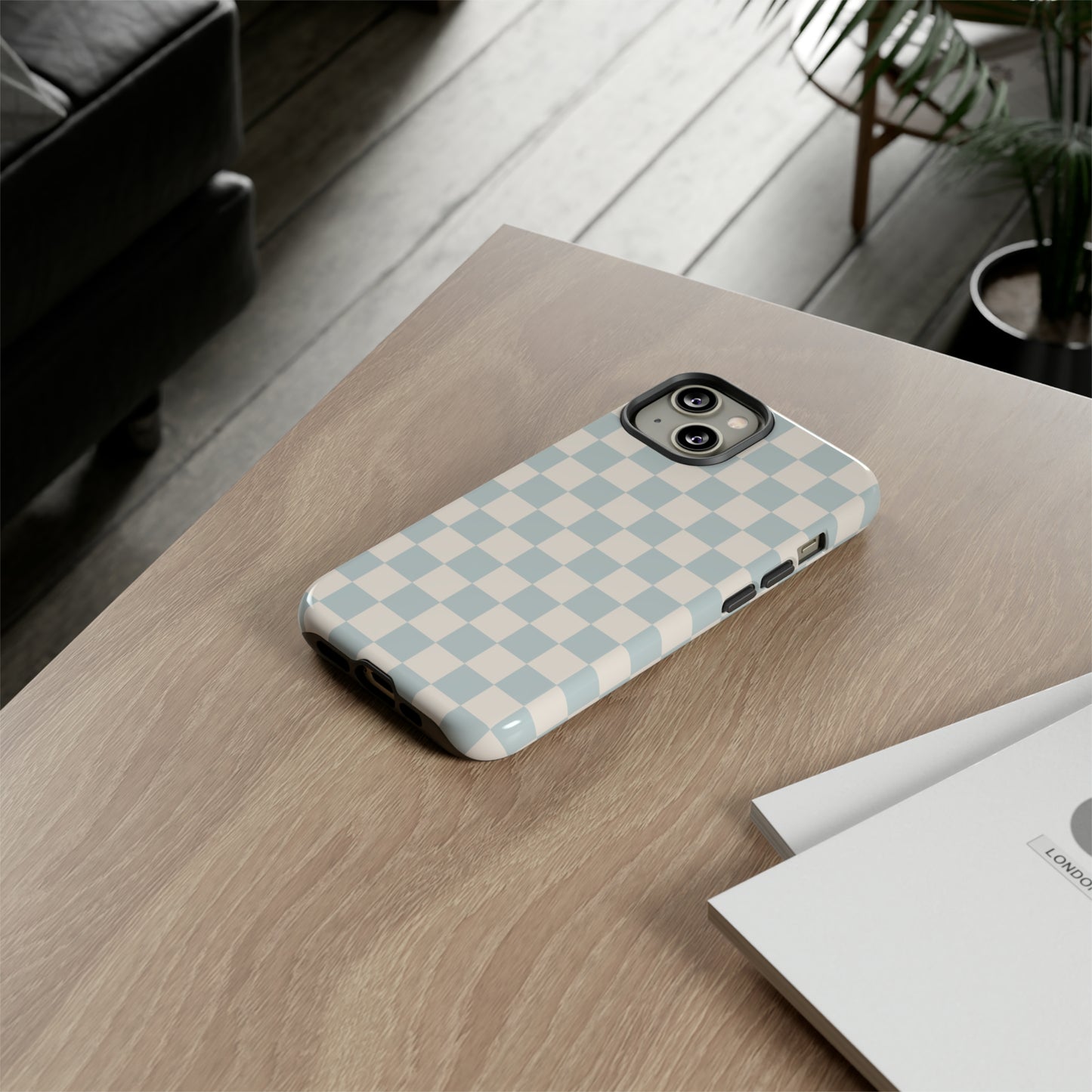 Light Blue Checkers | Tough Phone Case