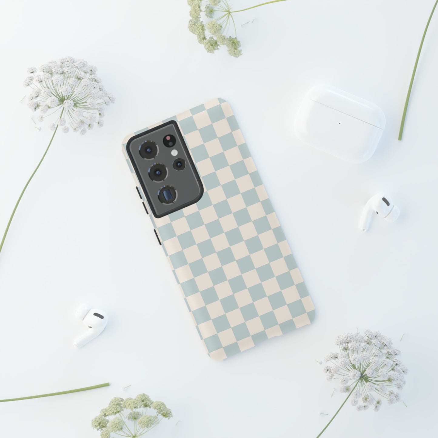 Light Blue Checkers | Tough Phone Case