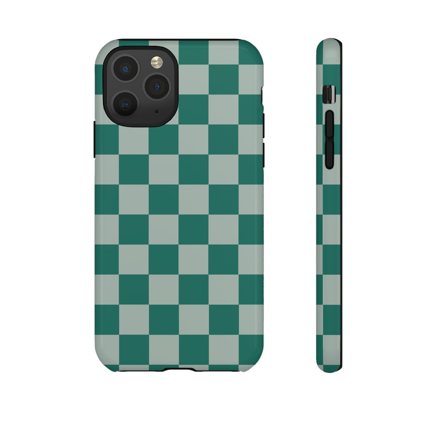 Green on Green Checkerboard | Tough Phone Case