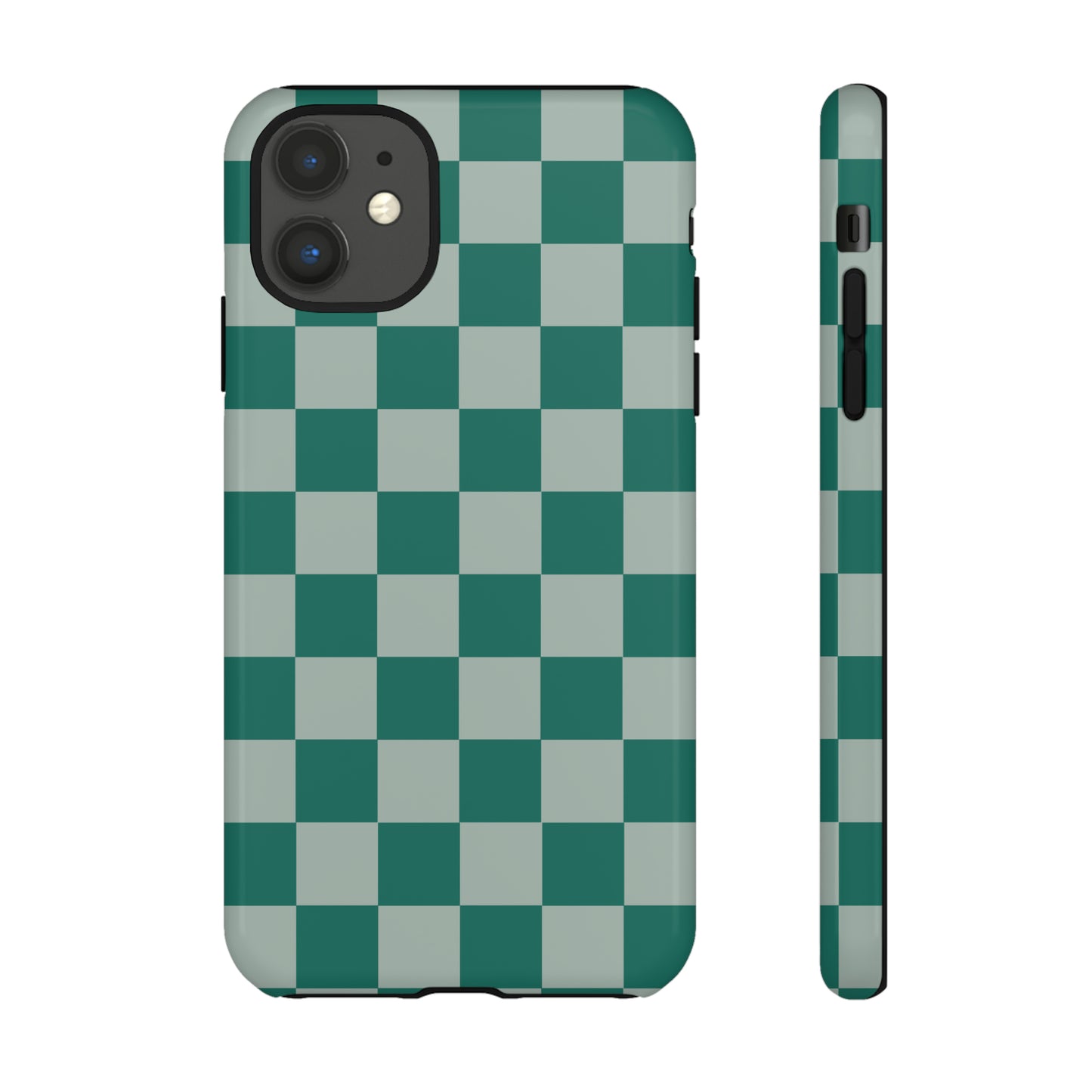 Green on Green Checkerboard | Tough Phone Case