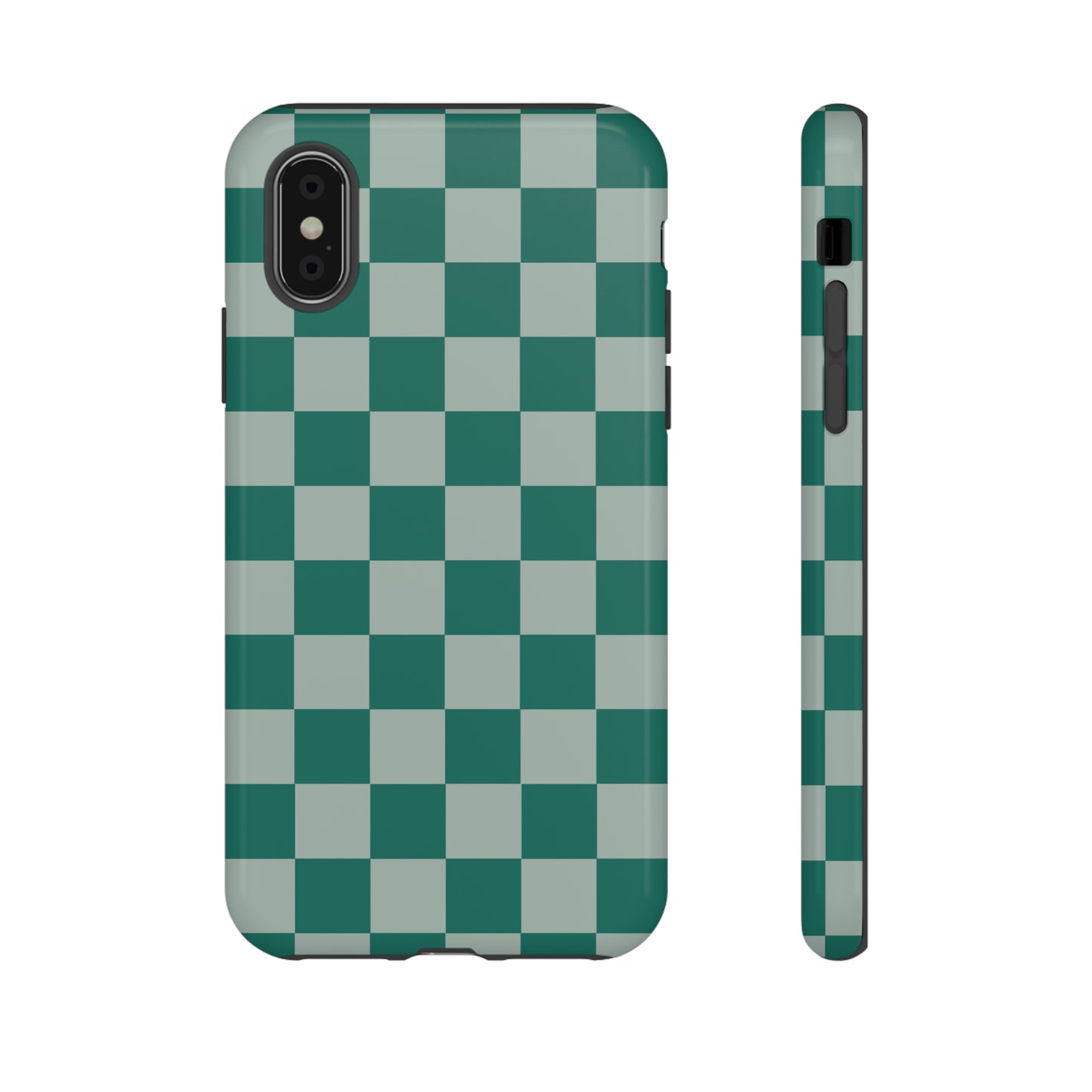 Green on Green Checkerboard | Tough Phone Case