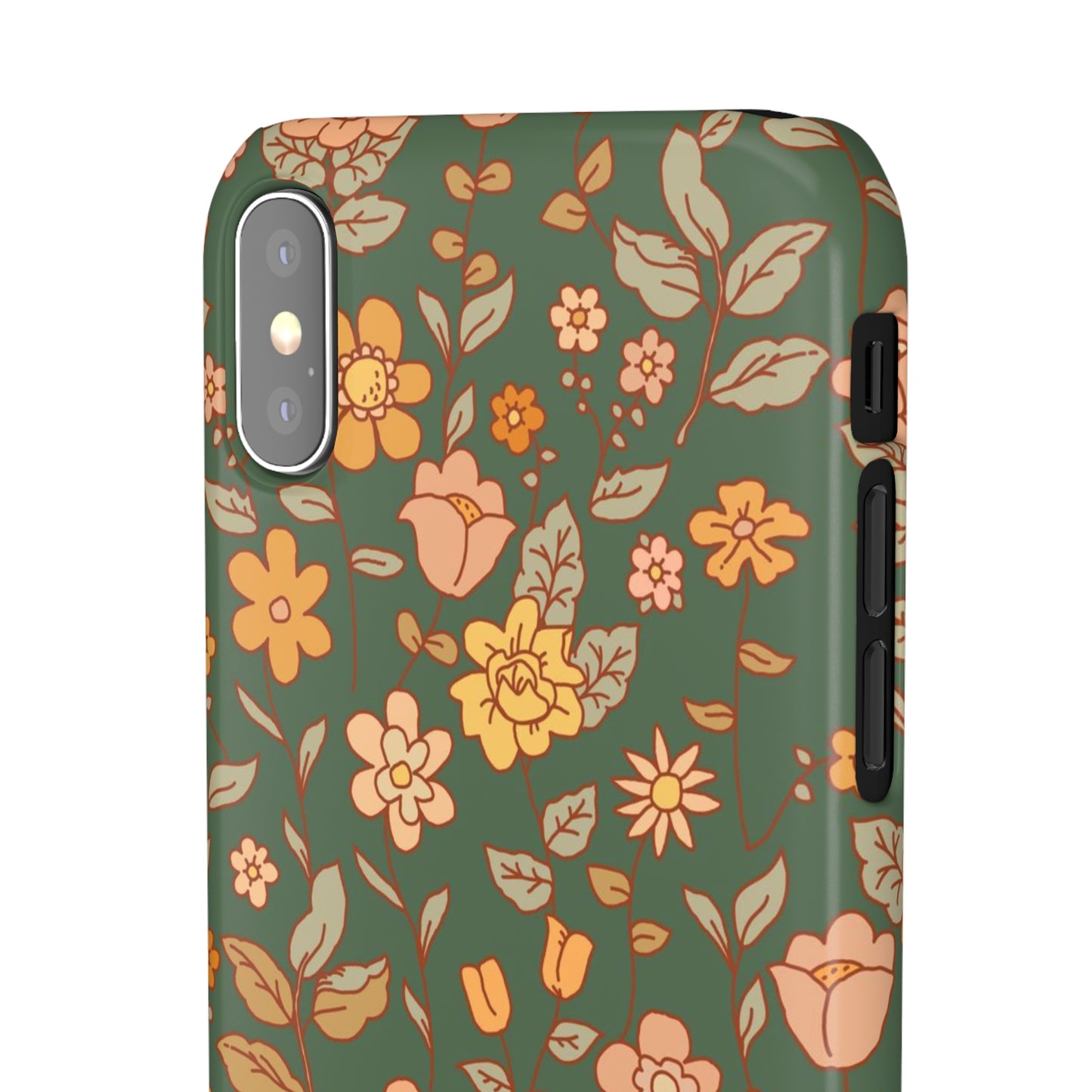 Green Old Fashioned Flowers / Snap Cases