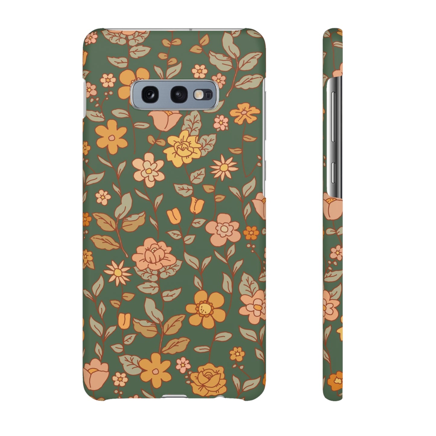 Green Old Fashioned Flowers / Snap Cases